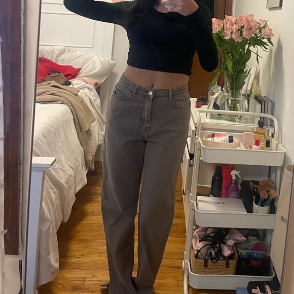 Pretty Little Thing Brown Jeans - Picture 1 of 2